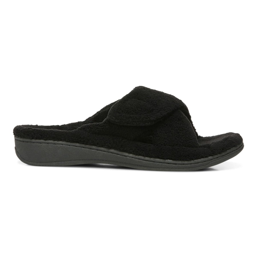 Vionic Black Relax Slippers