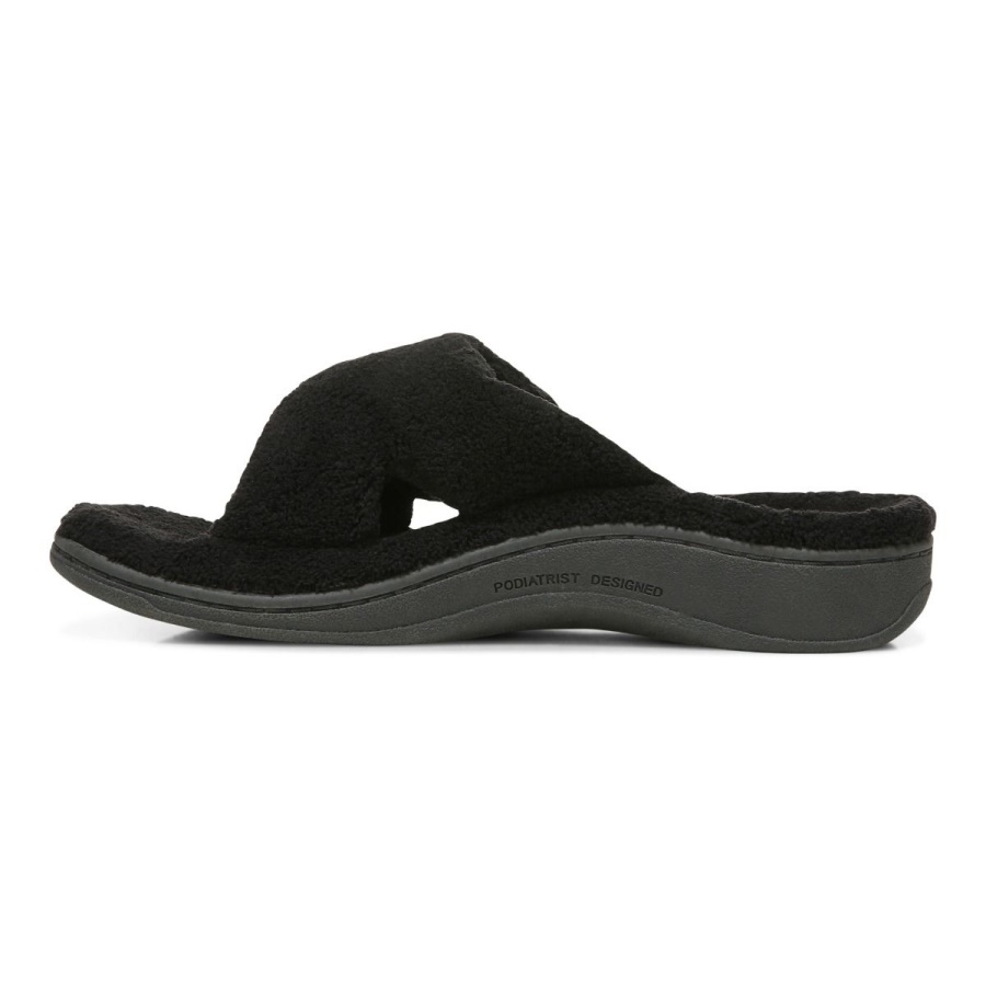 Vionic Black Relax Slippers