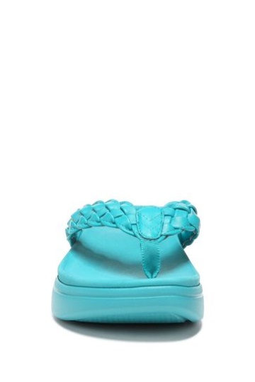 Vionic Blue Kenji Thong Wedge Sandals