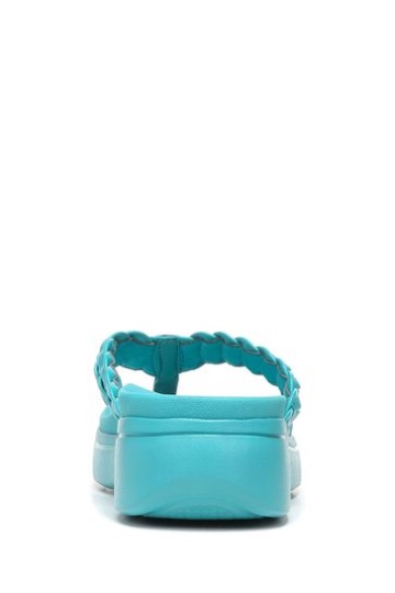 Vionic Blue Kenji Thong Wedge Sandals