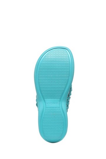 Vionic Blue Kenji Thong Wedge Sandals