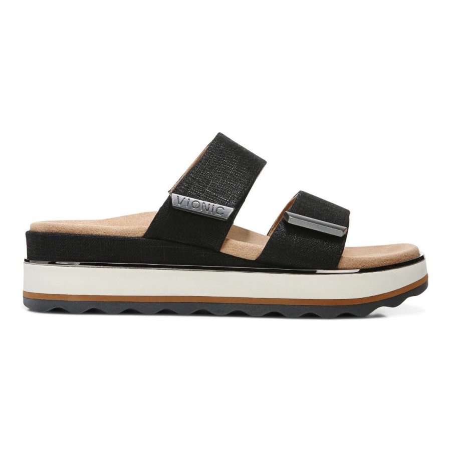 Vionic Brandie Flatform Sandal Onyx Linen