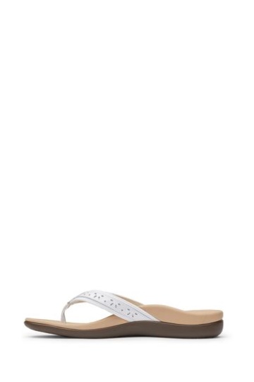 Vionic Casandra Toe Post Thong White Sandals