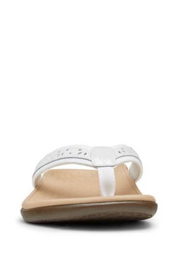 Vionic Casandra Toe Post Thong White Sandals