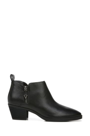 Vionic Cecily Black Waterproof Tumbled Leather Ankle Boots