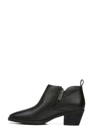 Vionic Cecily Black Waterproof Tumbled Leather Ankle Boots