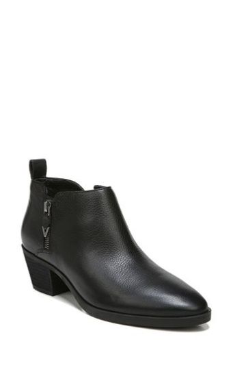 Vionic Cecily Black Waterproof Tumbled Leather Ankle Boots
