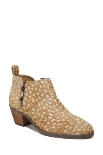 Vionic Cecily Deer Print Tan Brown Ankle Boots