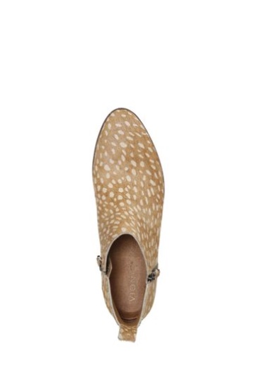 Vionic Cecily Deer Print Tan Brown Ankle Boots