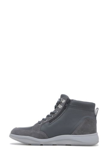 Vionic Charcoal Grey Leather Whitley Chukka High Tops