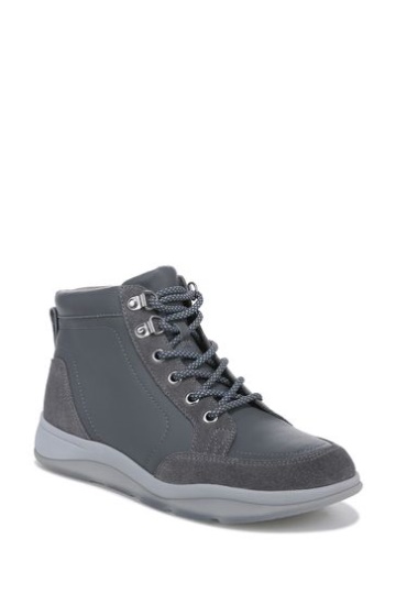 Vionic Charcoal Grey Leather Whitley Chukka High Tops