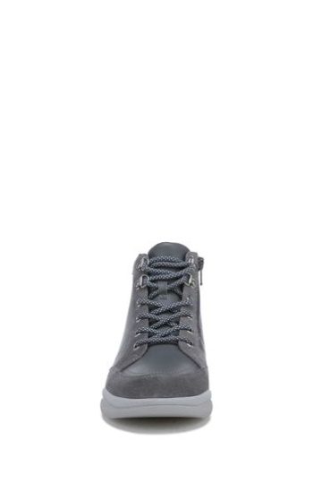Vionic Charcoal Grey Leather Whitley Chukka High Tops