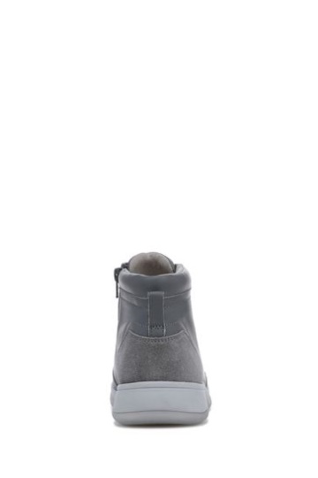 Vionic Charcoal Grey Leather Whitley Chukka High Tops