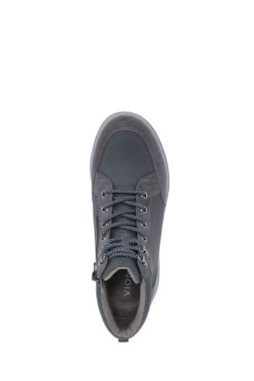 Vionic Charcoal Grey Leather Whitley Chukka High Tops