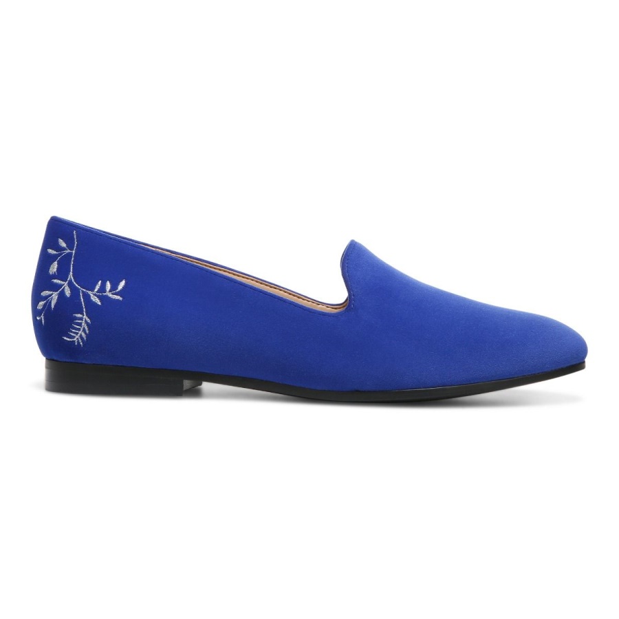 Vionic Cobalt Velvet Willa Slip on Flat