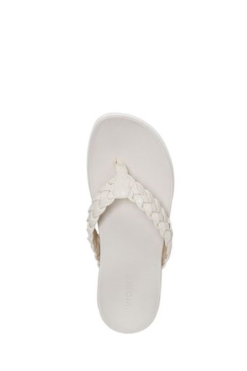 Vionic Cream Kenji Thong Wedge Sandals