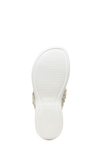 Vionic Cream Kenji Thong Wedge Sandals