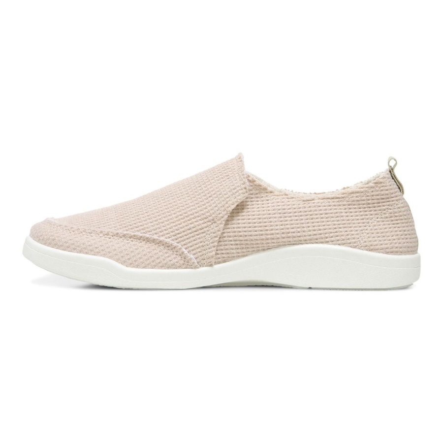 Vionic Cream Knit Beach Malibu Slip on Sneaker Waffle Knit
