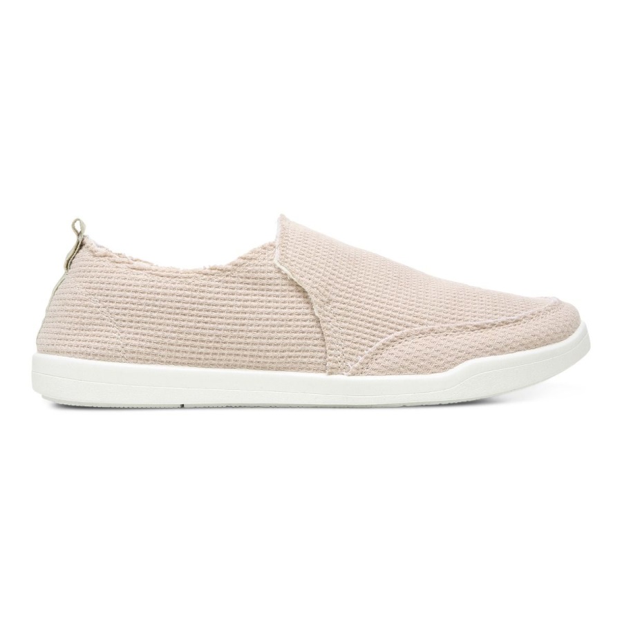 Vionic Cream Knit Beach Malibu Slip on Sneaker Waffle Knit