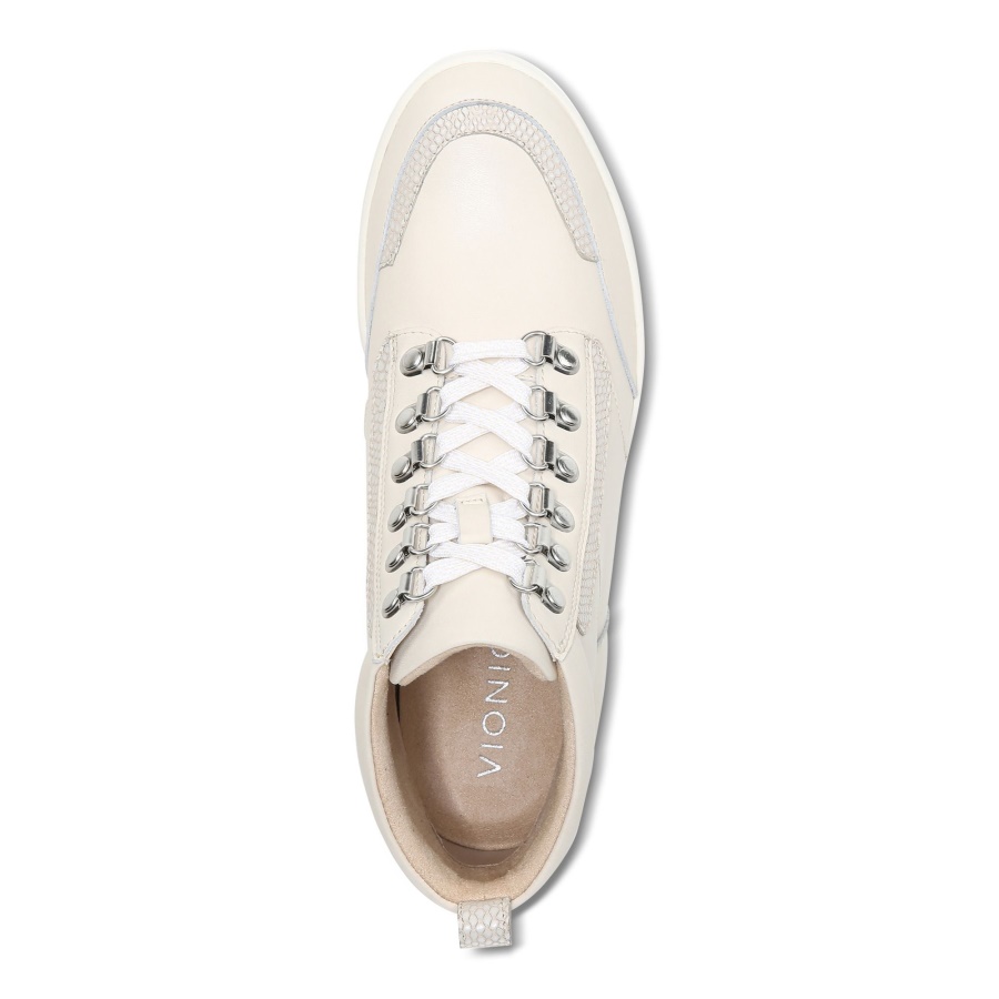 Vionic Cream Leather Jordy High Top