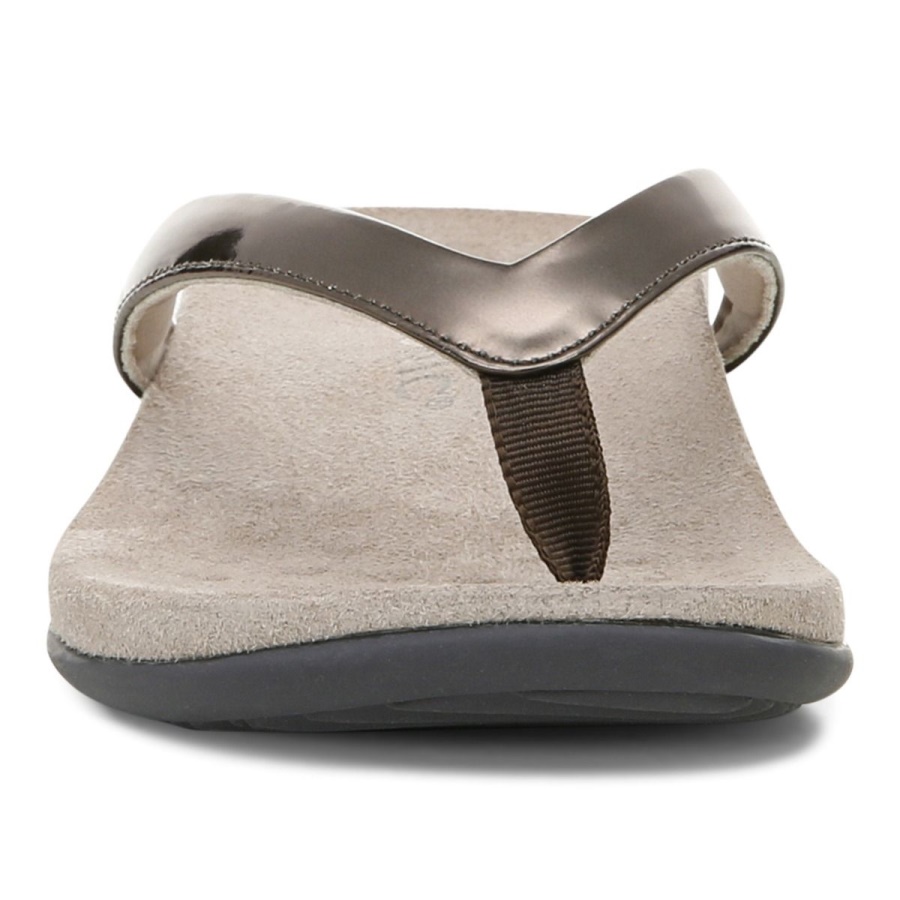 Vionic Dillon Toe Post Sandal Pewter