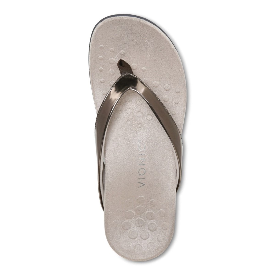 Vionic Dillon Toe Post Sandal Pewter