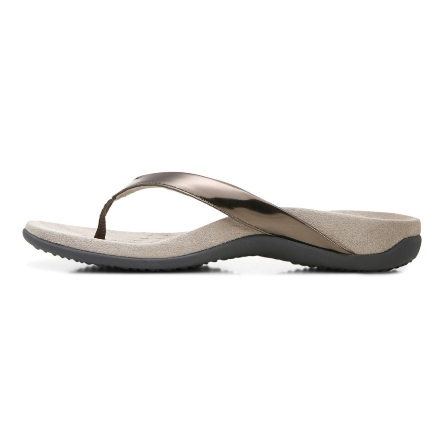 Vionic Dillon Toe Post Sandal Pewter