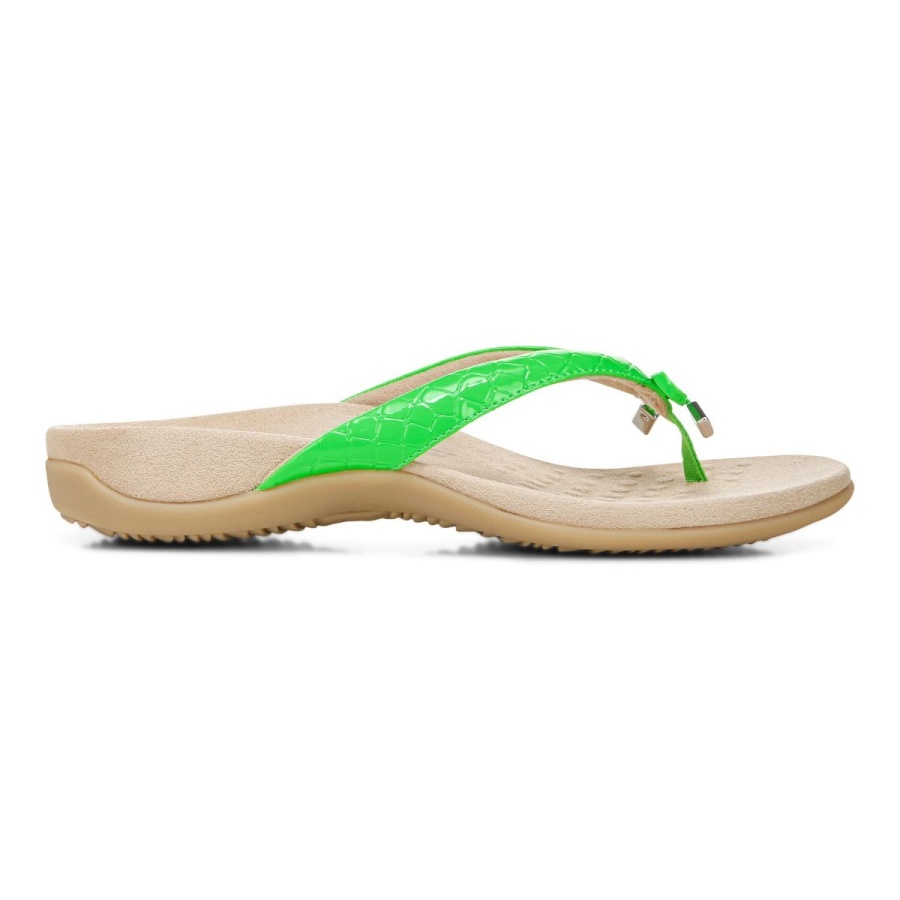 Vionic Electric Green Bella Toe Post Sandal