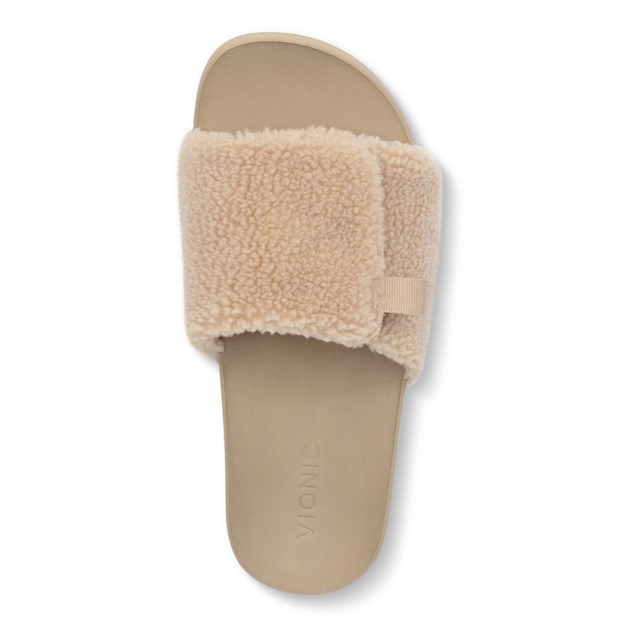 Vionic Ginger Shearling Keira Slide Sandal