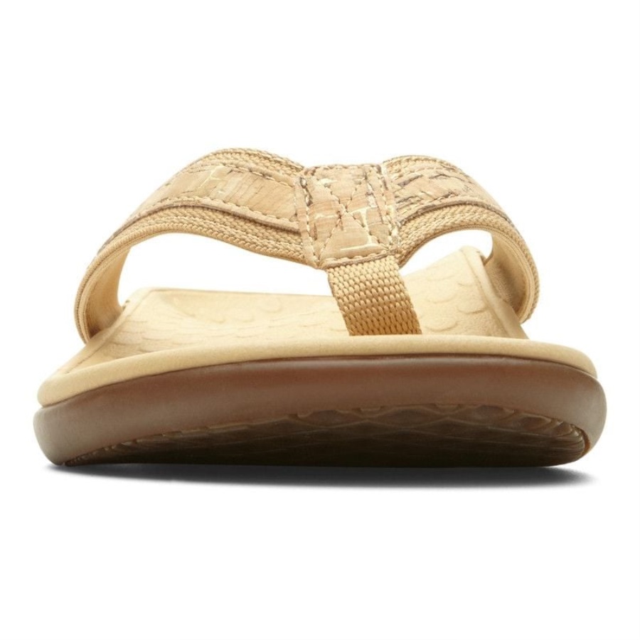 Vionic Gold Cork Tide II Toe Post Sandal