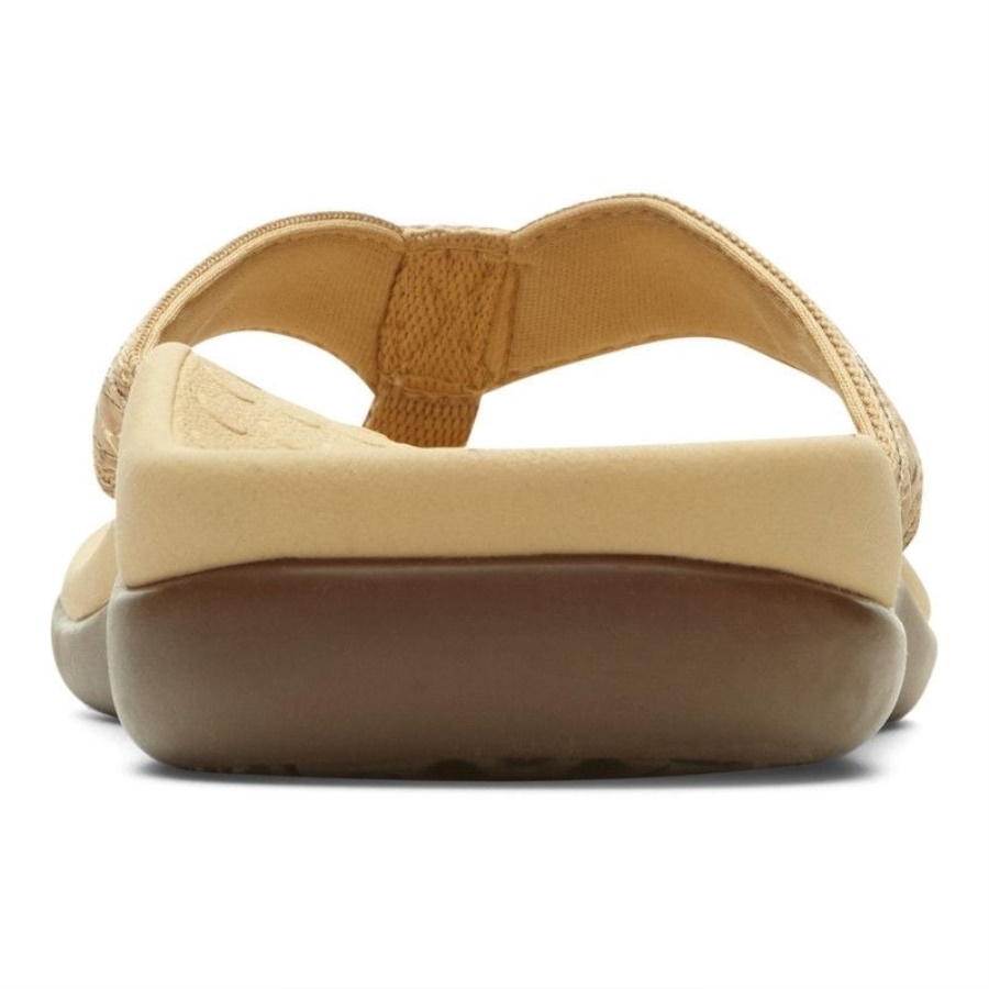 Vionic Gold Cork Tide II Toe Post Sandal