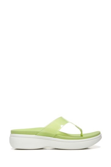 Vionic Green Luminous Thong Wedge Sandals