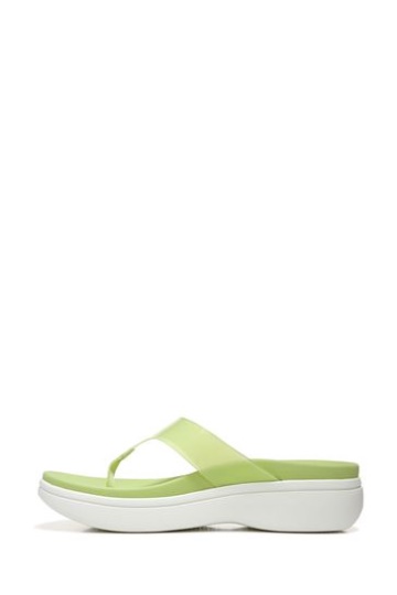 Vionic Green Luminous Thong Wedge Sandals