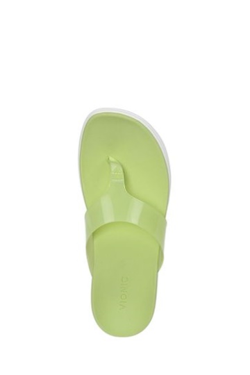Vionic Green Luminous Thong Wedge Sandals
