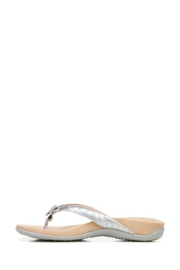 Vionic Grey Bella Metal Croc Sandals