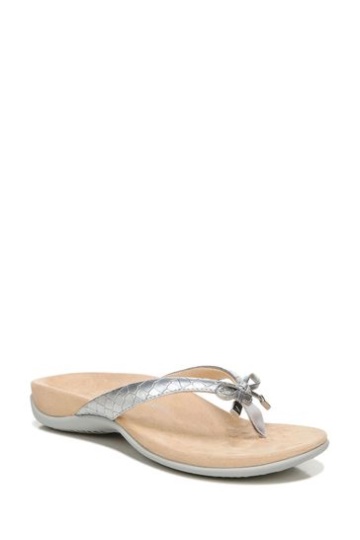 Vionic Grey Bella Metal Croc Sandals