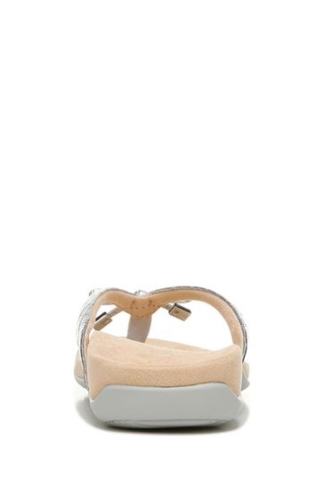 Vionic Grey Bella Metal Croc Sandals