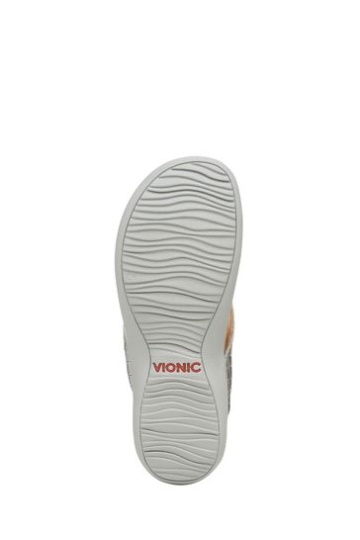 Vionic Grey Bella Metal Croc Sandals