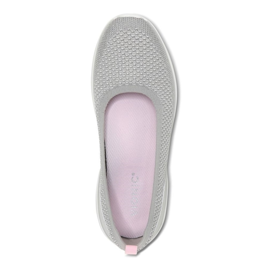 Vionic Grey Metallic Kallie Slip On Trainer