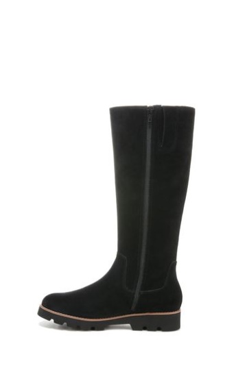 Vionic Gwen Black Waterproof Suede Knee Length Boots