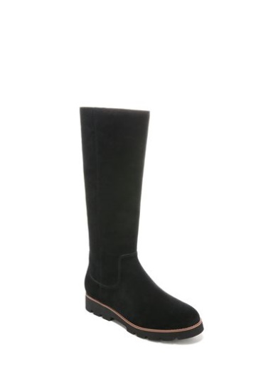Vionic Gwen Black Waterproof Suede Knee Length Boots