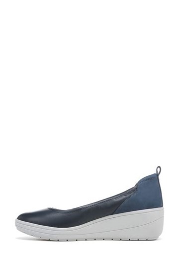 Vionic Jacey Blue Wedge Slip On Shoes