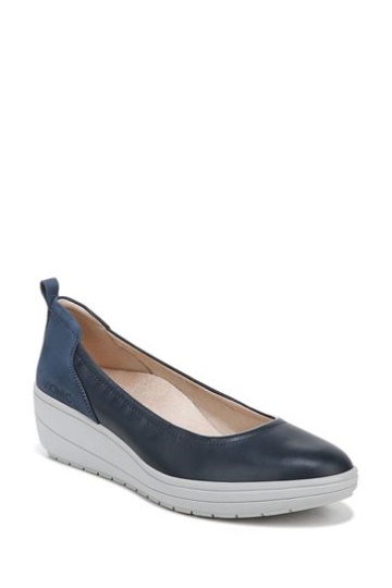 Vionic Jacey Blue Wedge Slip On Shoes