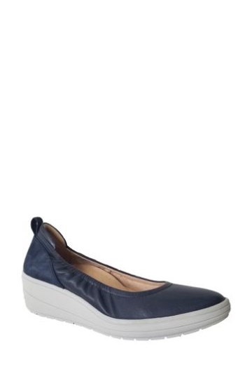Vionic Jacey Blue Wedge Slip On Shoes