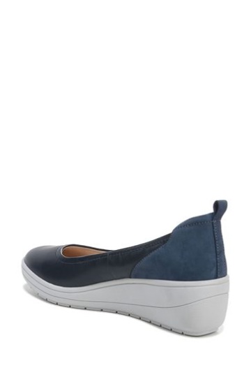 Vionic Jacey Blue Wedge Slip On Shoes