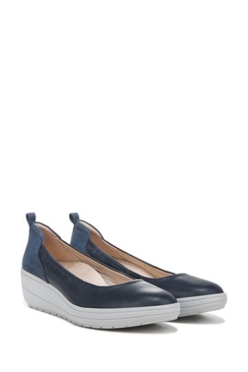 Vionic Jacey Blue Wedge Slip On Shoes