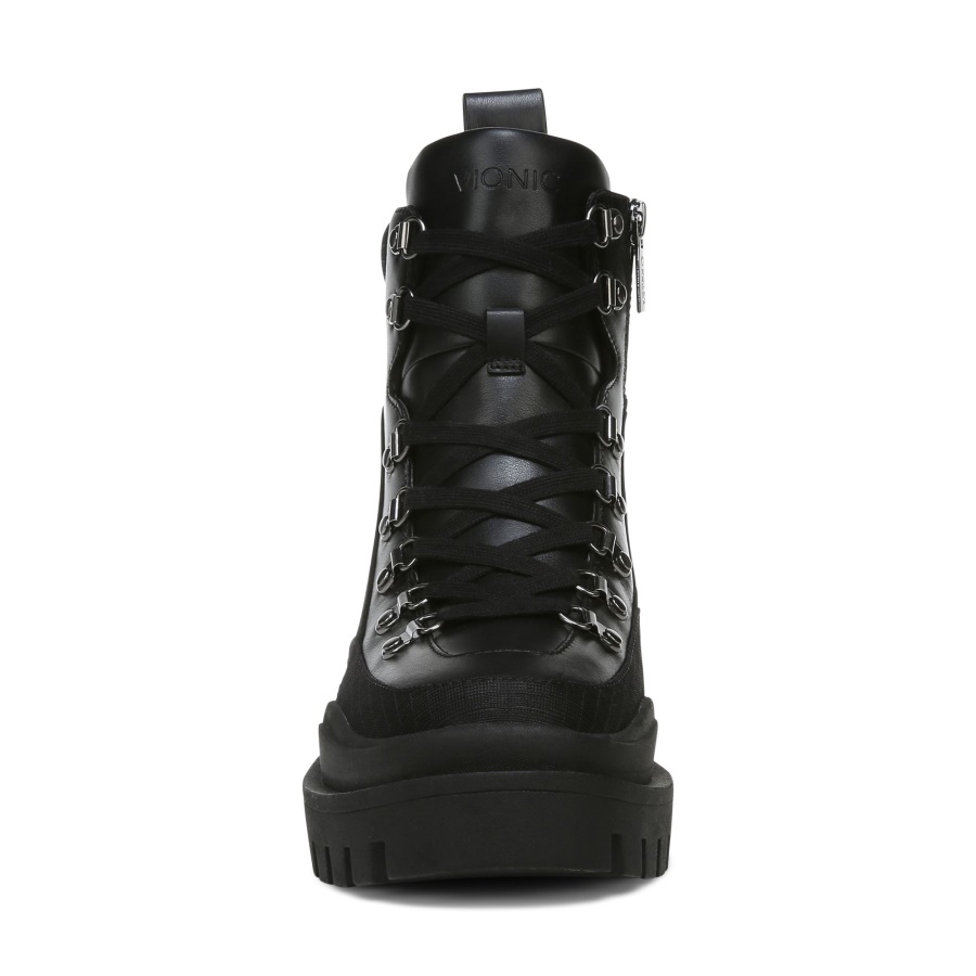 Vionic Jaxen Boot Black Leather Textile