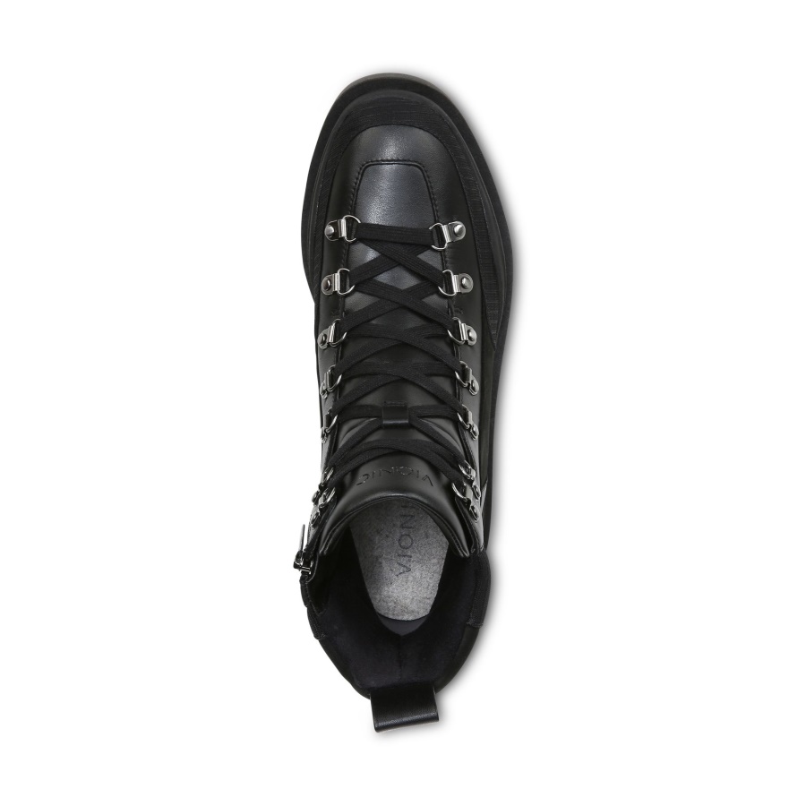 Vionic Jaxen Boot Black Leather Textile
