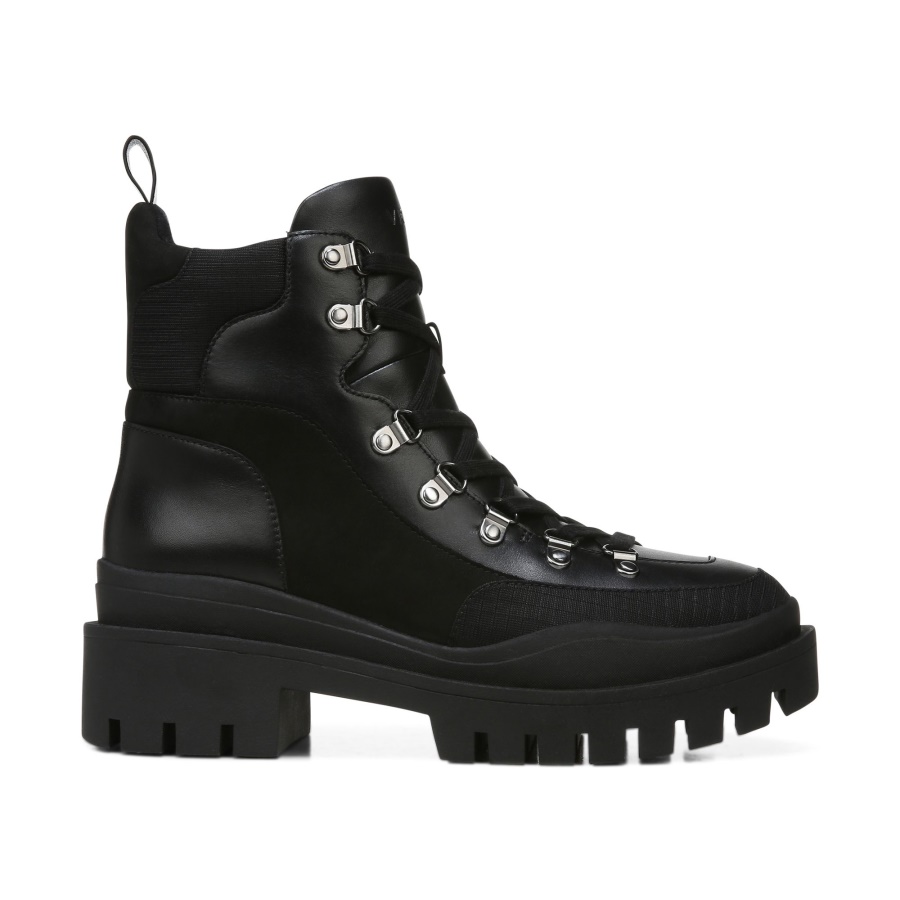 Vionic Jaxen Boot Black Leather Textile