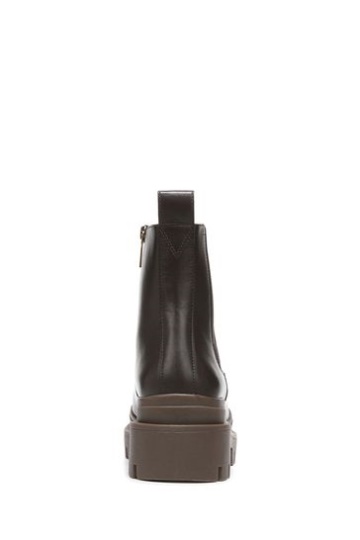 Vionic Karsen Chocolate Brown Waterproof Leather Mid Shaft Boots